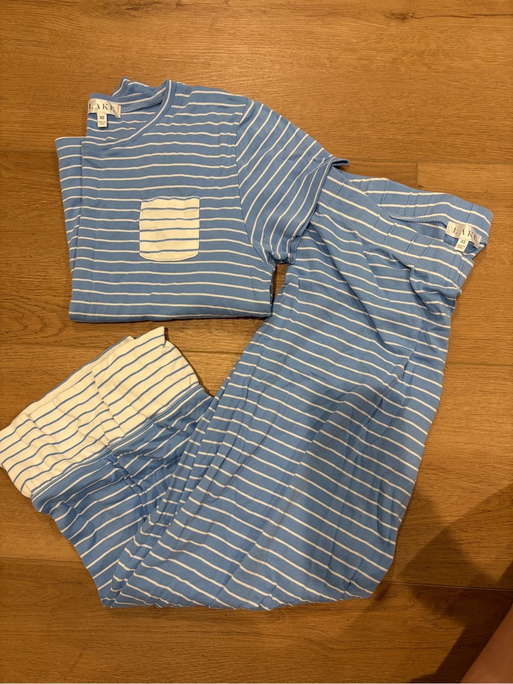 Women's Blue & White Stripe Pajama Set - Comfortable Long Sleeve Top & Pants